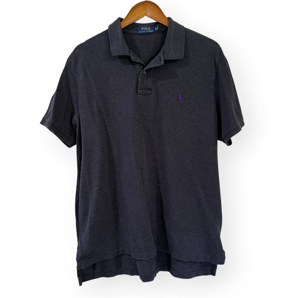 Polo Ralph Lauren Polo Shirt Mens XL Short Sleeve Pique Charcoal Heather Gray
